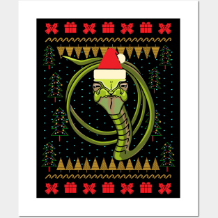 Skeptical Snake Meme Ugly Christmas Sweater Posters and Art